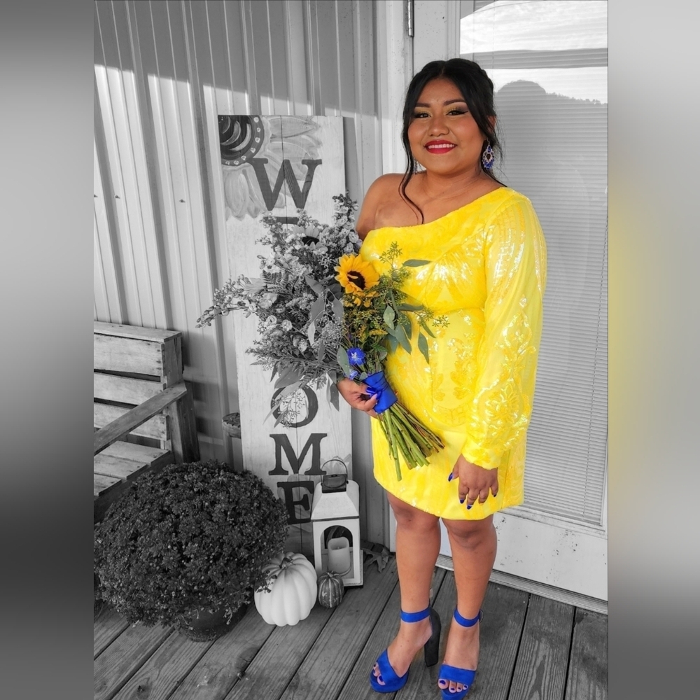 Vibrant Yellow One-Shoulder Dress